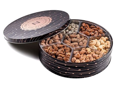 The Nuttery Metal Tin Gift Box, Mixed Nuts Gift Tray, 